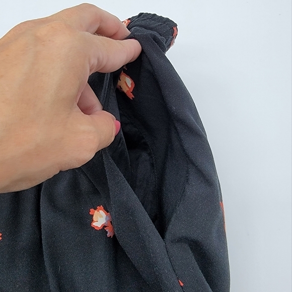 Anthropologie Ett Twa Black Floral Cropped Wide Leg Pants Womens Size XS Petite - Picture 12 of 16